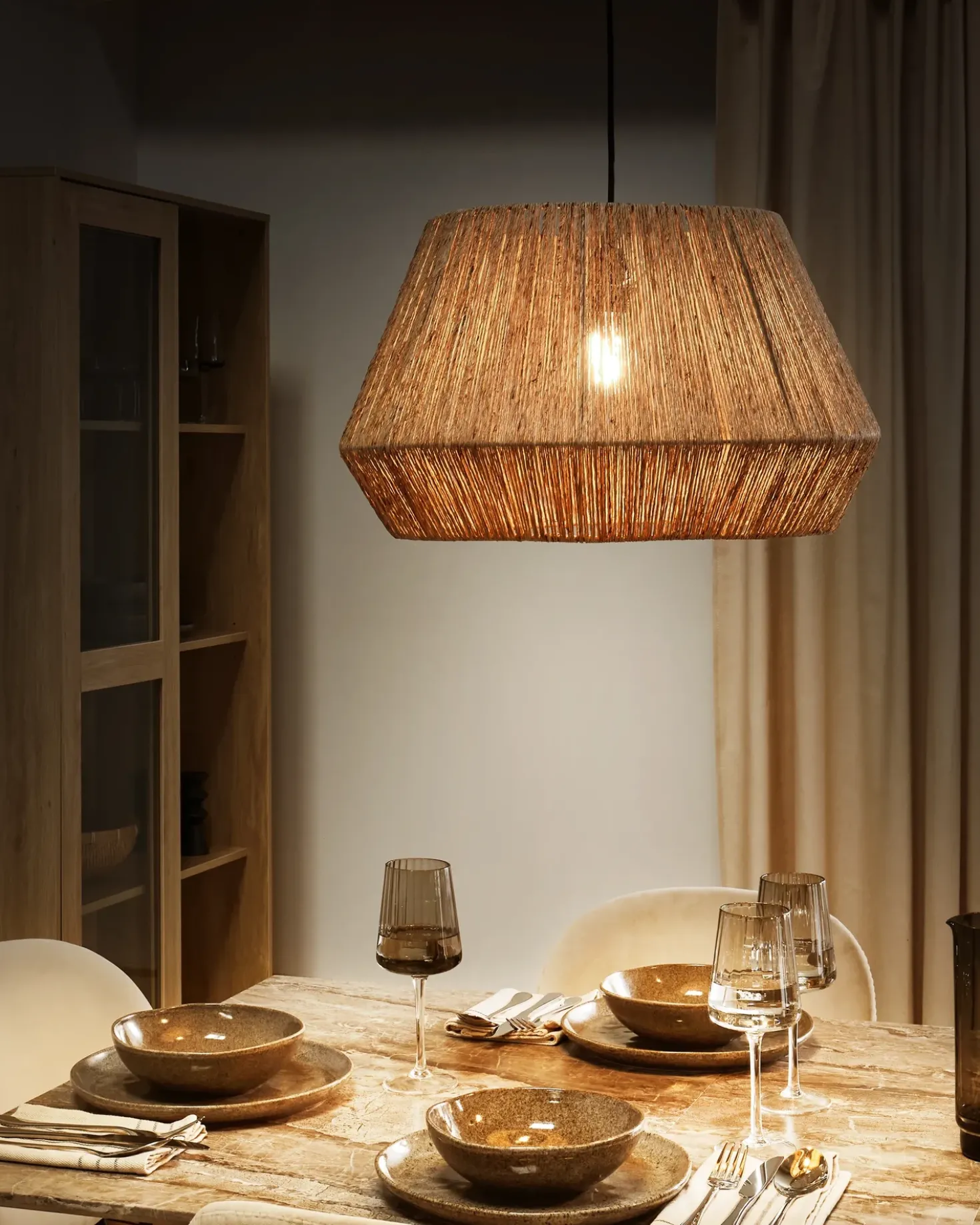 Lampadario BIRAU Iuta Naturale