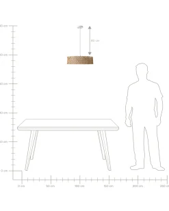Lampadario BLONDIN Corda di carta Naturale