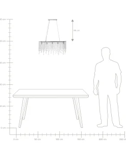 Lampadario CALVELLE Cristallo Argento
