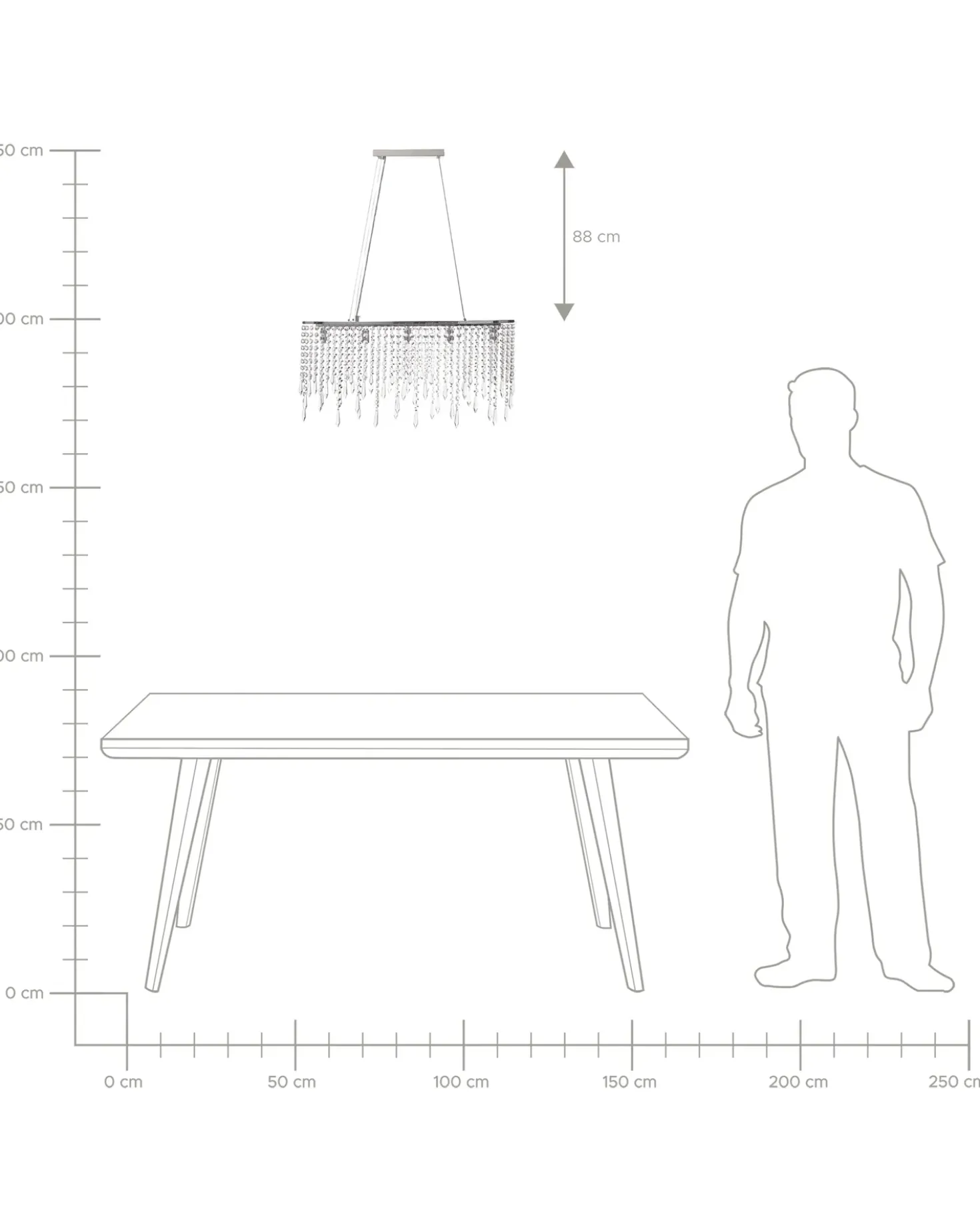 Lampadario CALVELLE Cristallo Argento