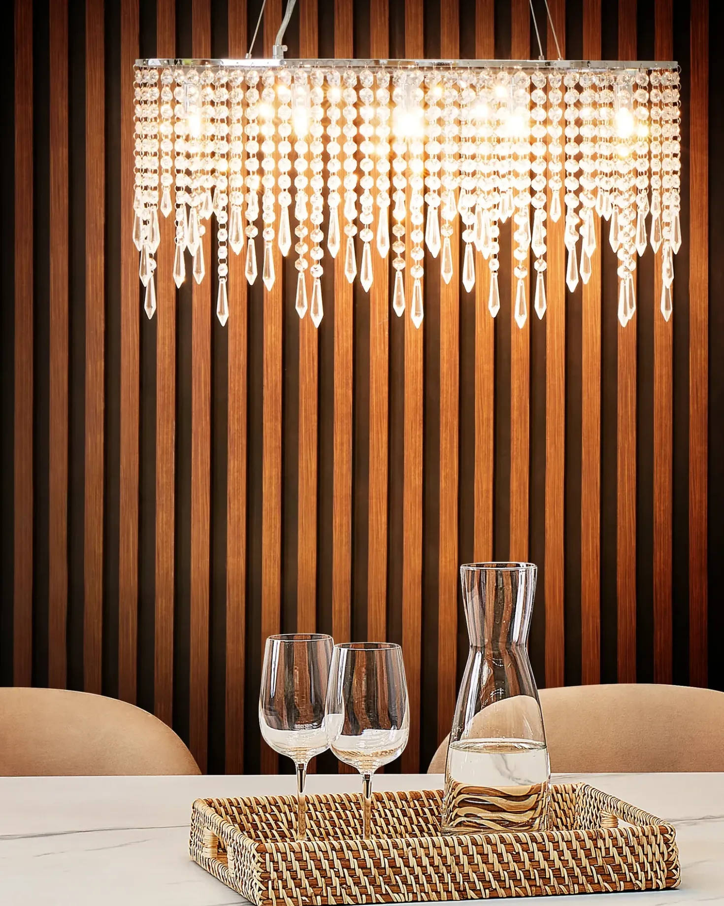 Lampadario CALVELLE Cristallo Argento