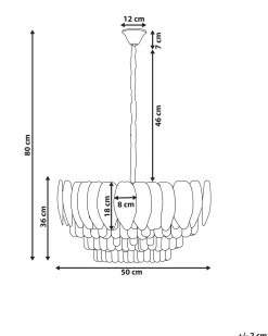 Lampadario CANAGUA Vetro Ottone
