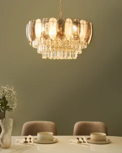Lampadario CANAGUA Vetro Ottone