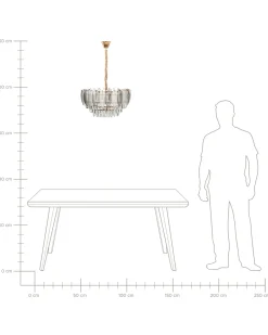 Lampadario CANAGUA Vetro Ottone