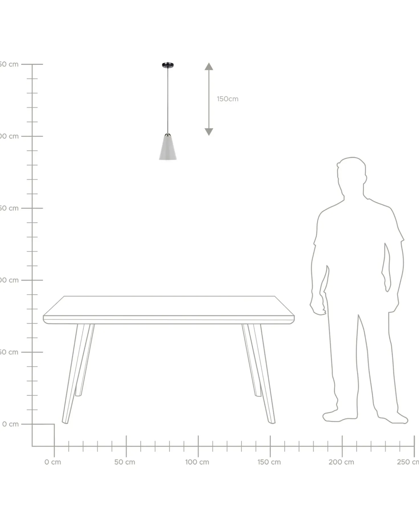 Lampadario CARES Metallo Grigio chiaro