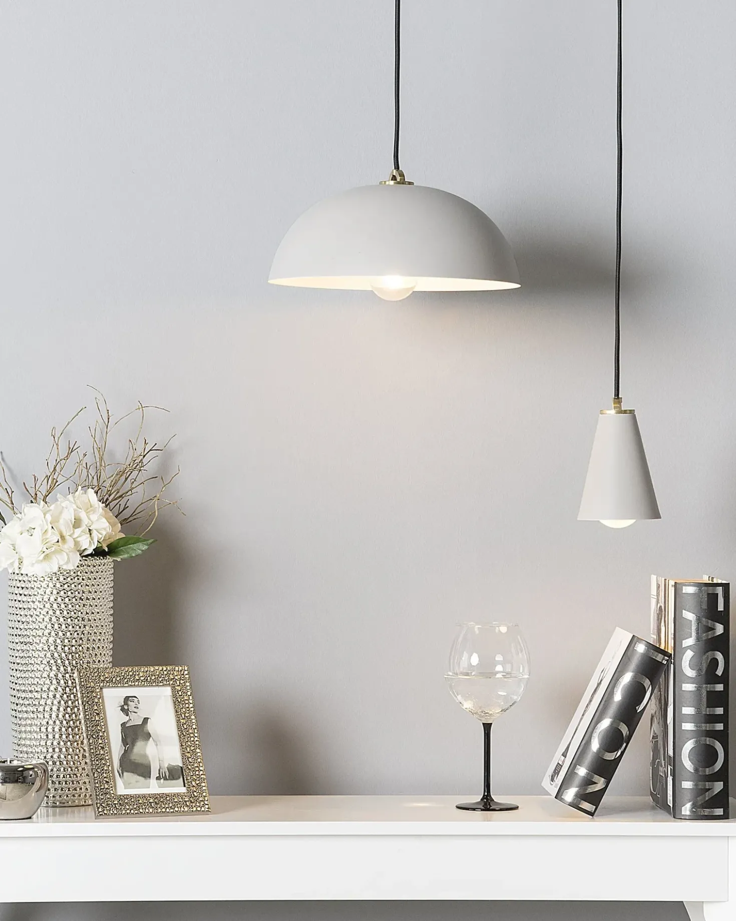 Lampadario CARES Metallo Grigio chiaro