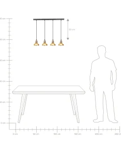 Lampadario CASTALY Metallo Ottone