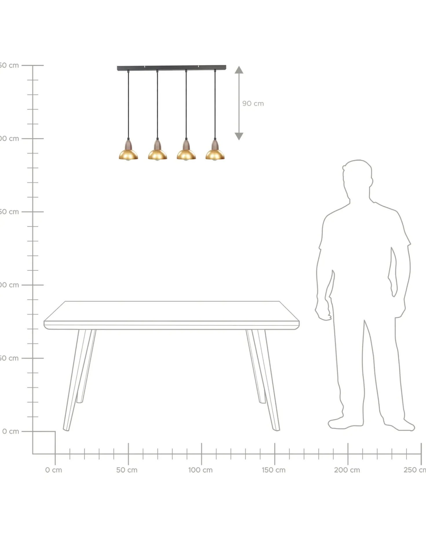 Lampadario CASTALY Metallo Ottone