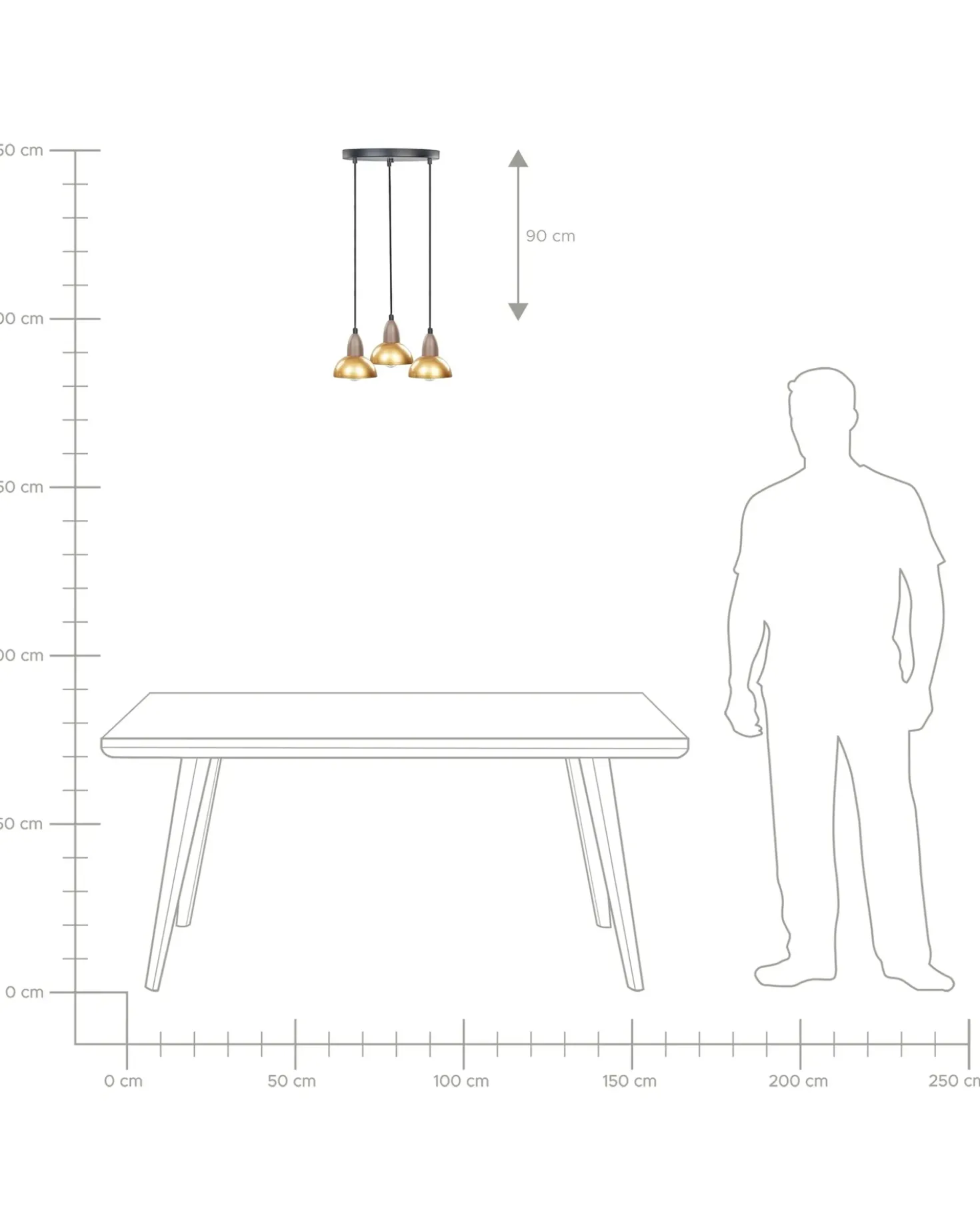 Lampadario CASTALY Metallo Ottone