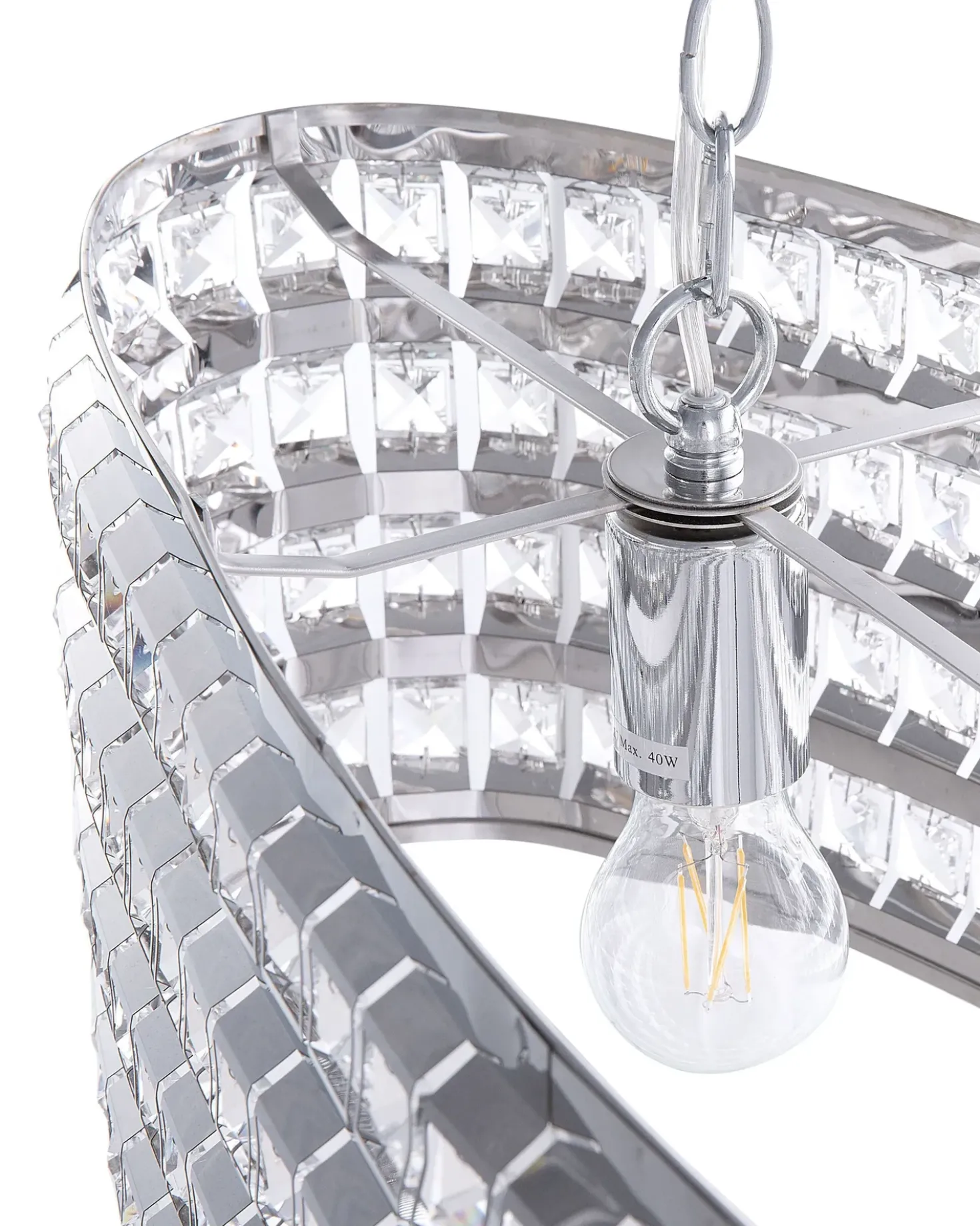 Lampadario CAVONE Cristallo Argento