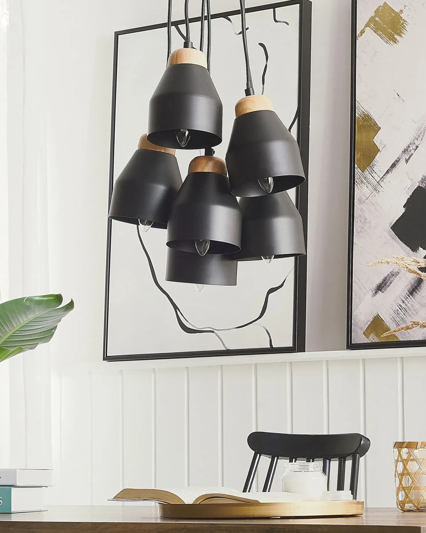 Lampadario CESTOS Metallo Nero