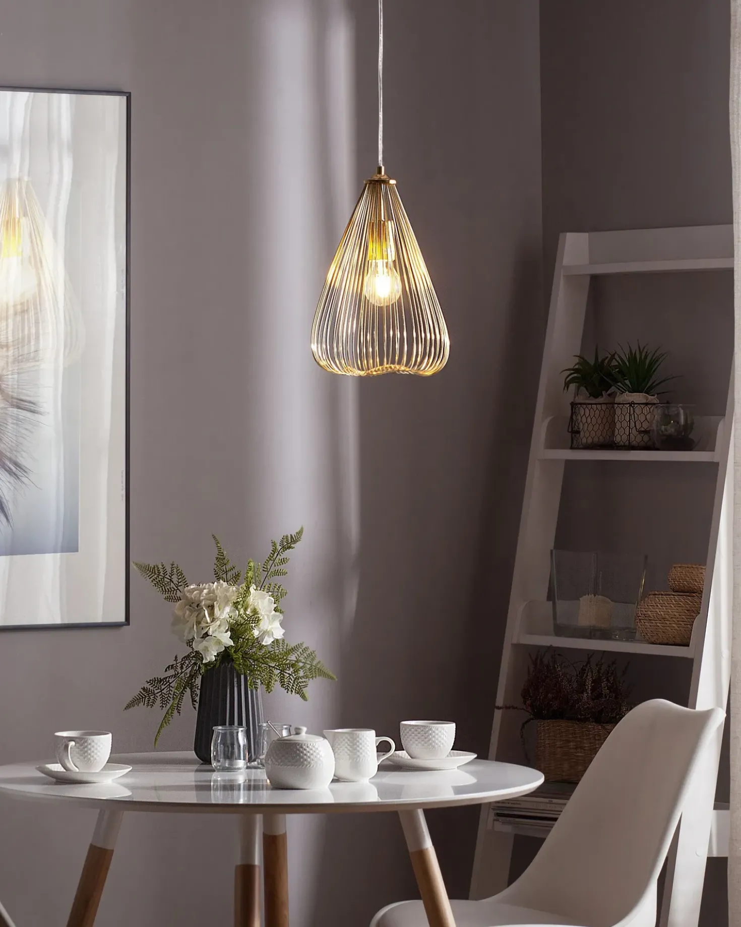Lampadario CONCA Metallo Oro