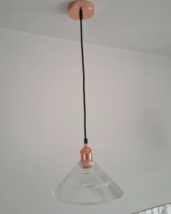 Lampadario CURONE Vetro Rame