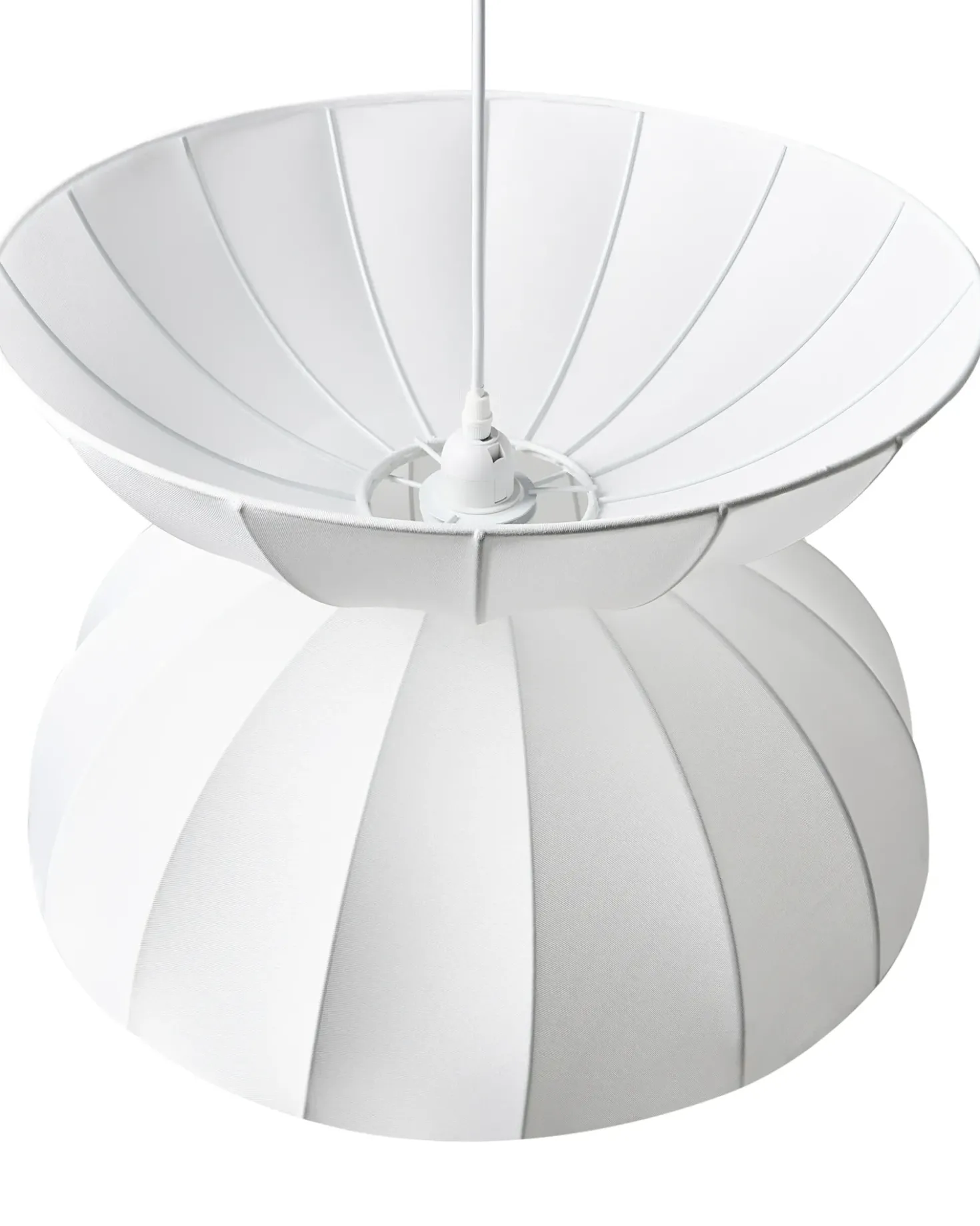 Lampadario DEBONS Finta seta Bianco