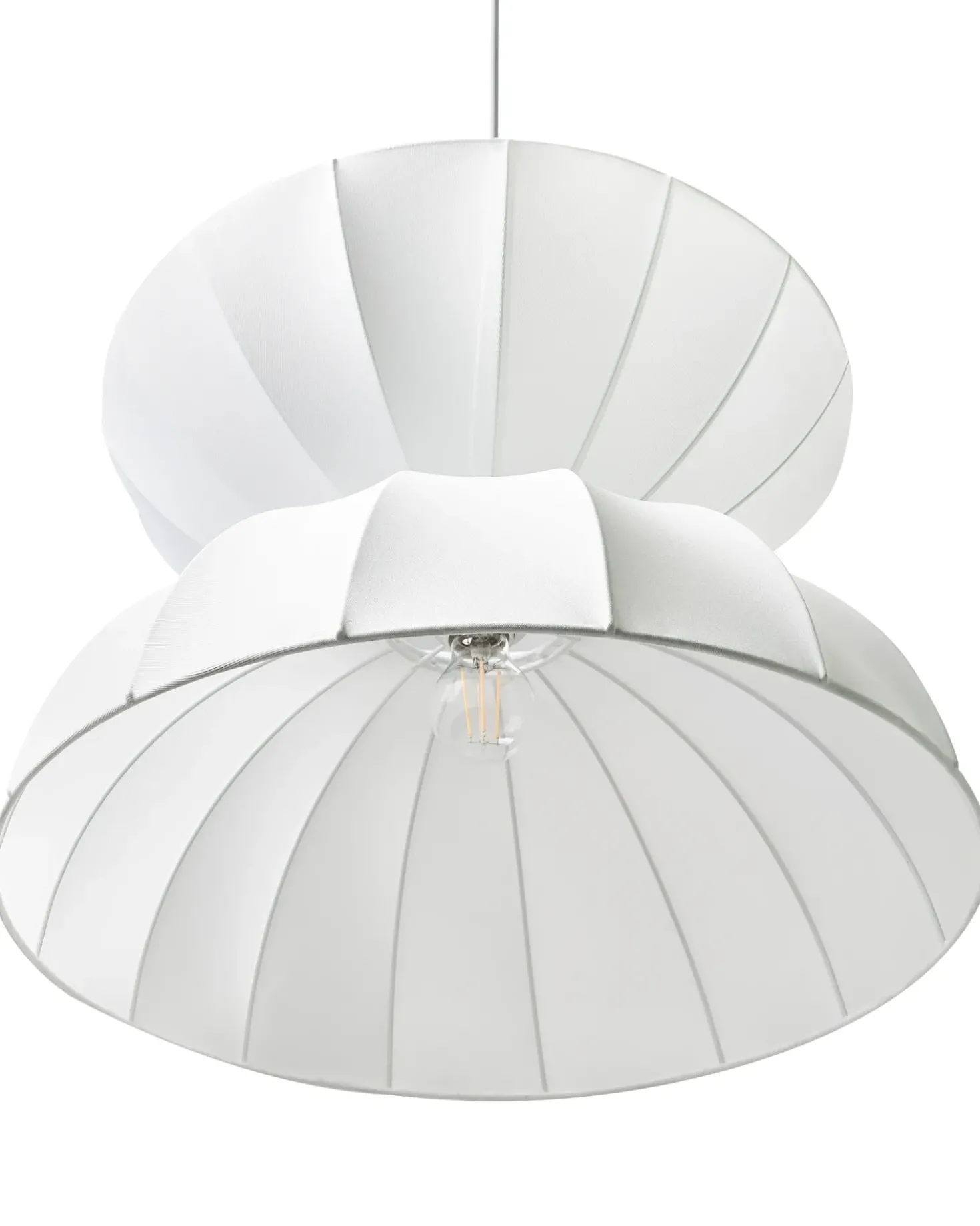 Lampadario DEBONS Finta seta Bianco