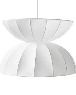 Lampadario DEBONS Finta seta Bianco