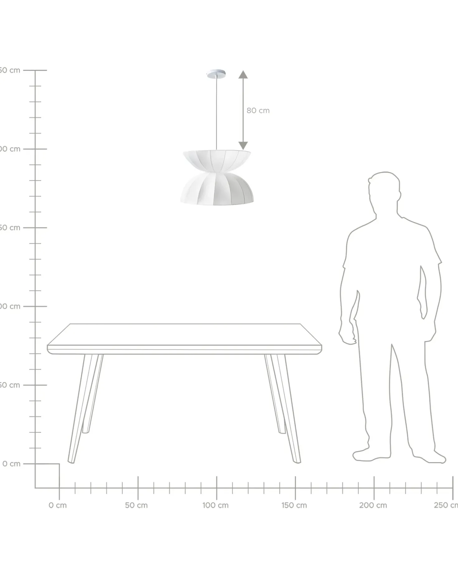 Lampadario DEBONS Finta seta Bianco