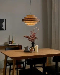Lampadario EREBATO Lino Marrone