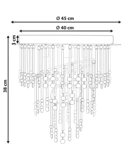 Lampadario ESMELLE L Cristallo Argento