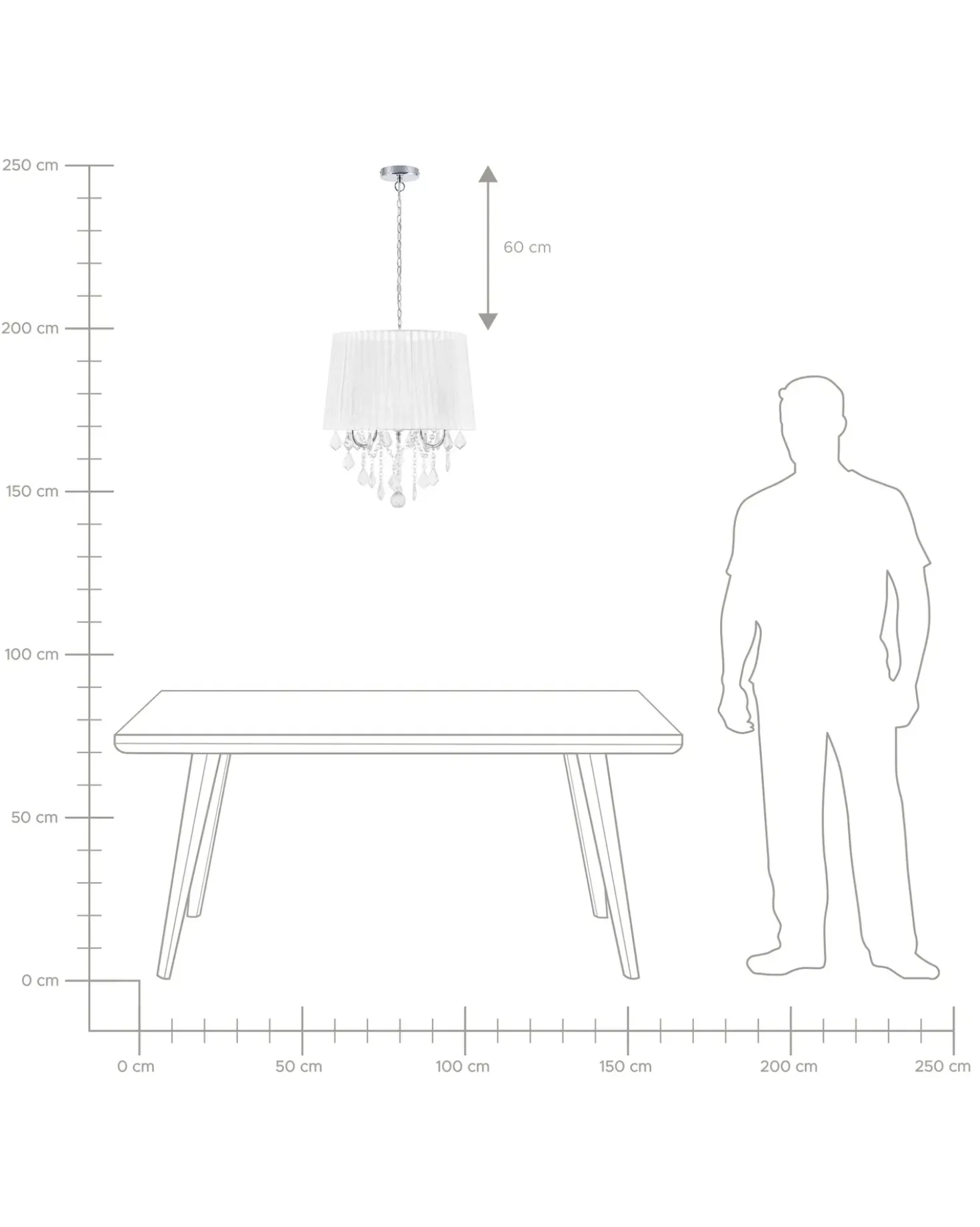 Lampadario EVANS Bianco