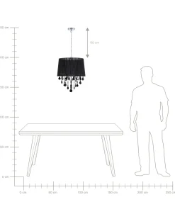 Lampadario EVANS Nero