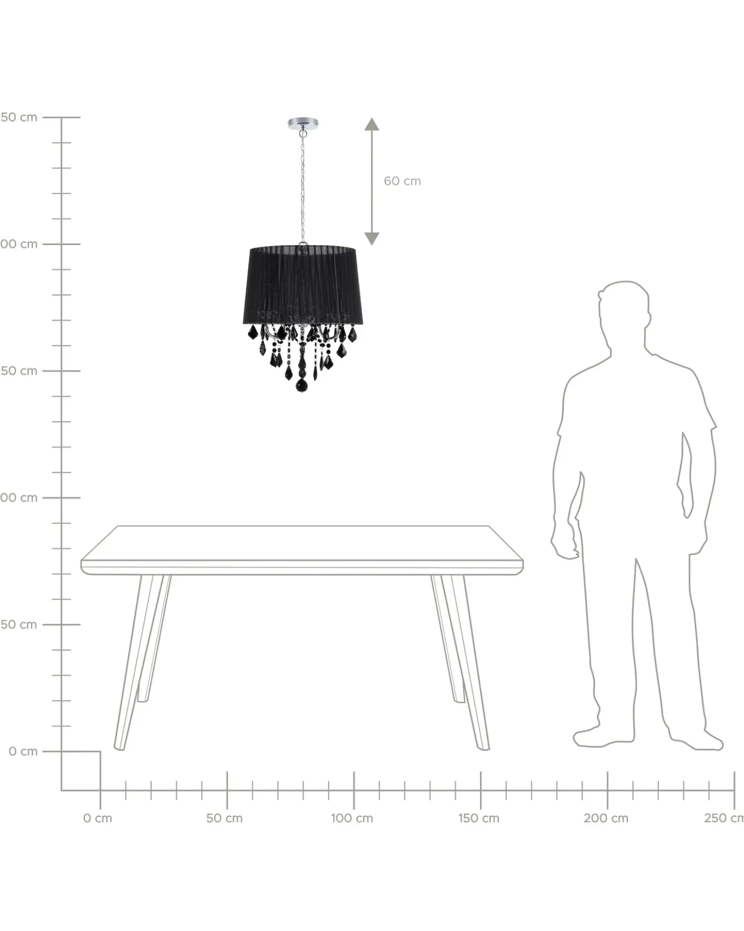 Lampadario EVANS Nero