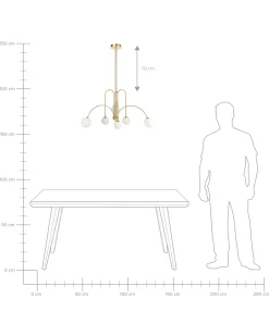 Lampadario FORBES Metallo Oro