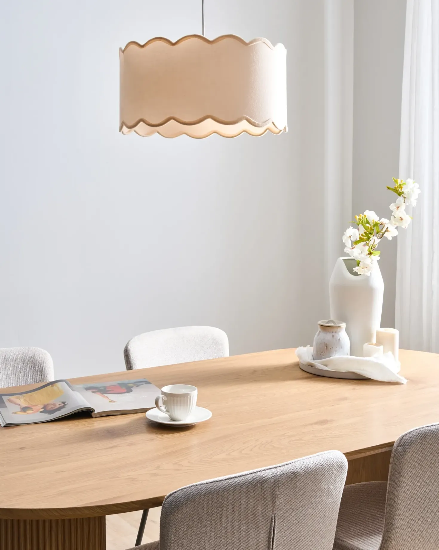 Lampadario GAIREZI Metallo Bianco/Beige