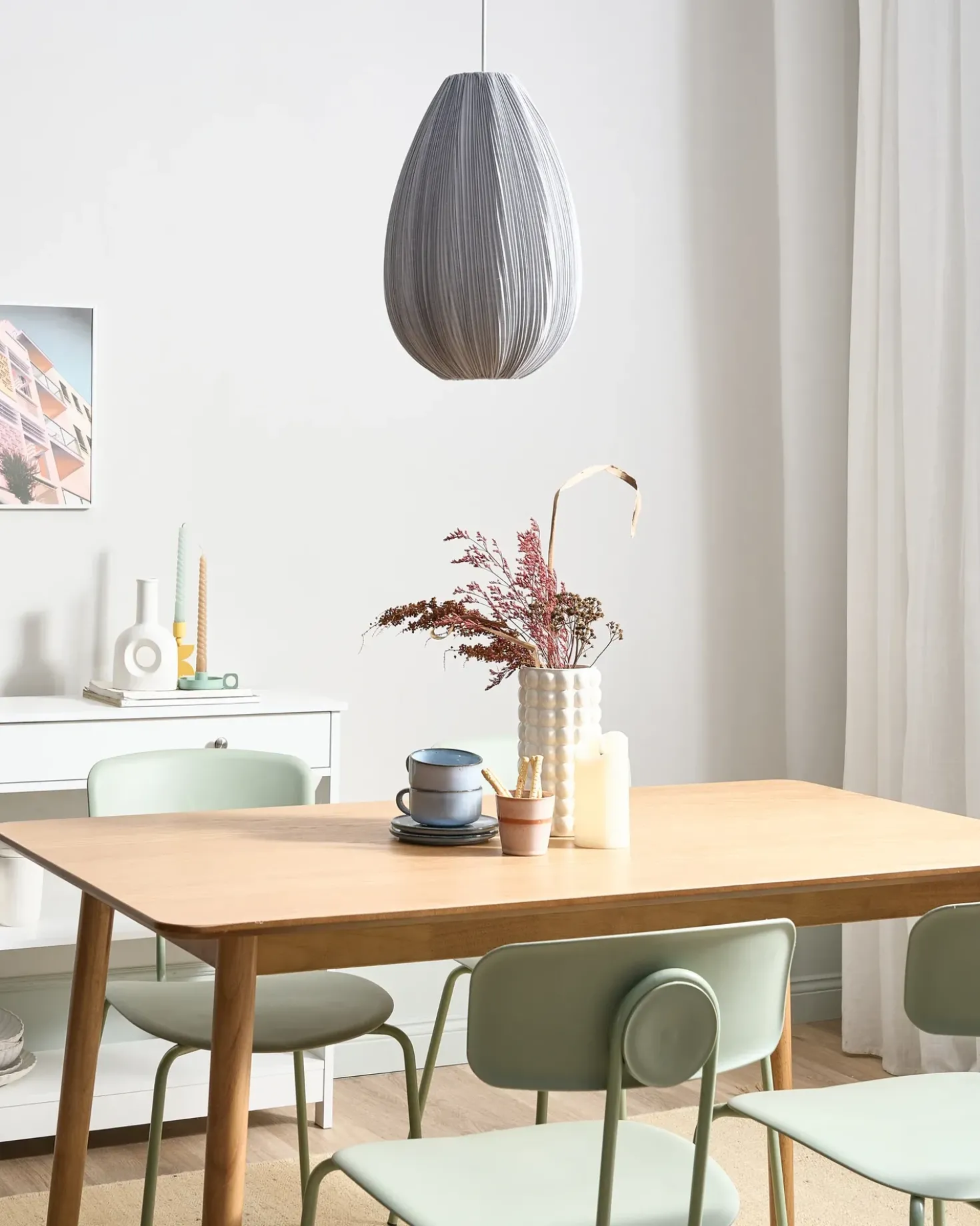 Lampadario GERA Tessuto Grigio