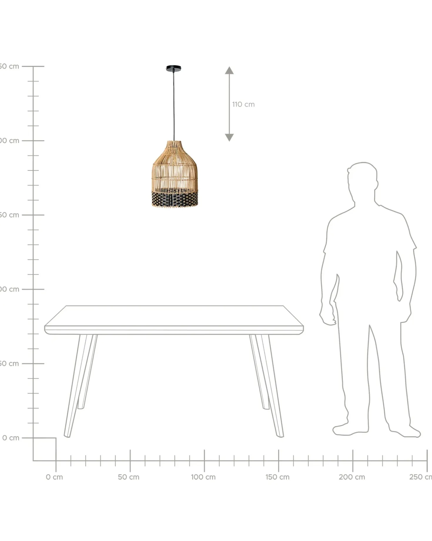 Lampadario GILO Rattan Naturale