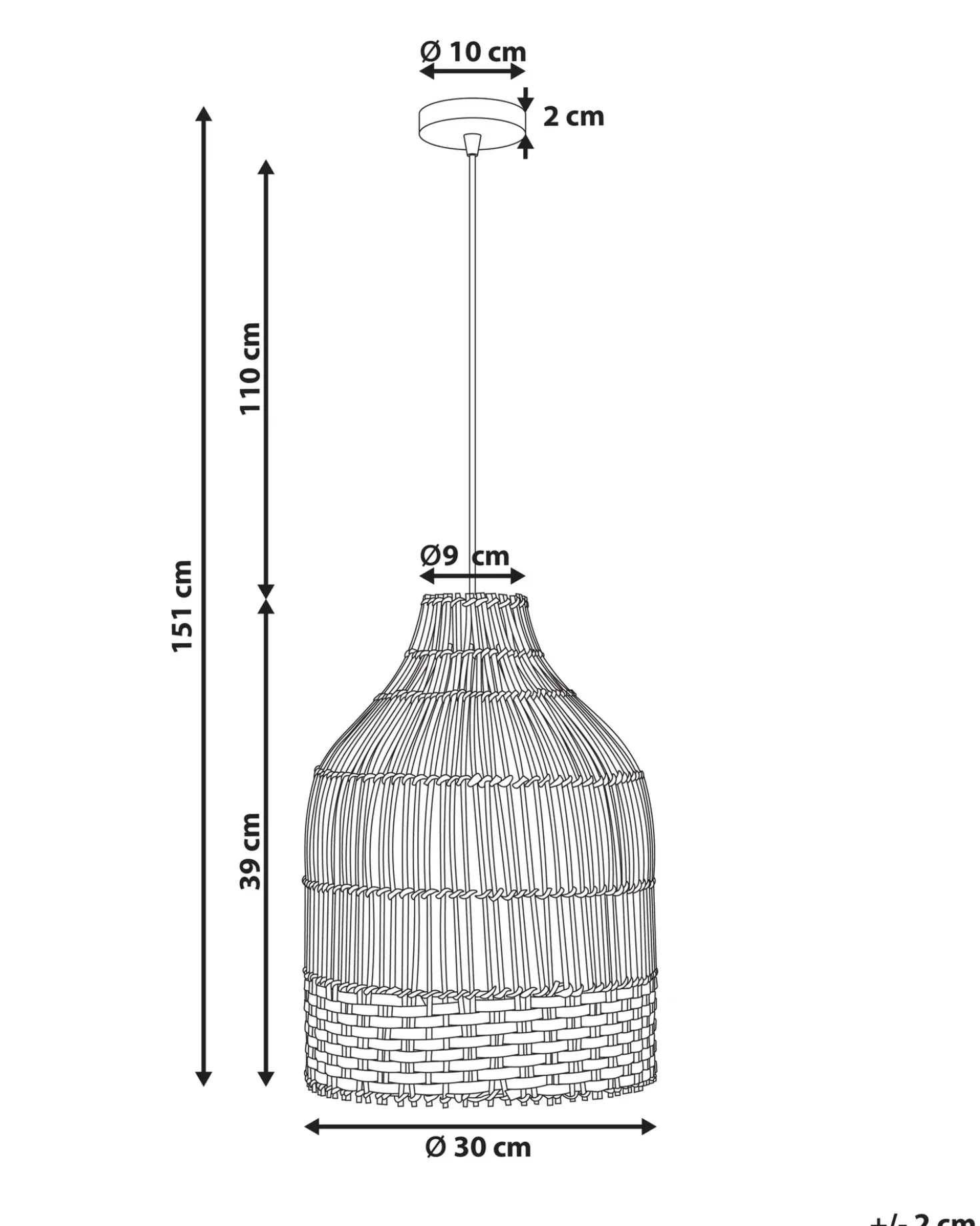 Lampadario GILO Rattan Naturale