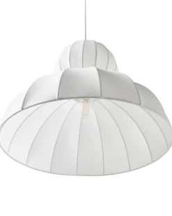 Lampadario GOELETTE Finta seta Bianco