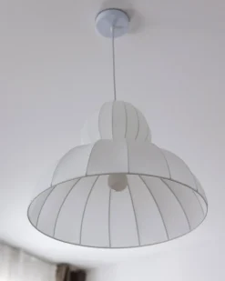 Lampadario GOELETTE Finta seta Bianco