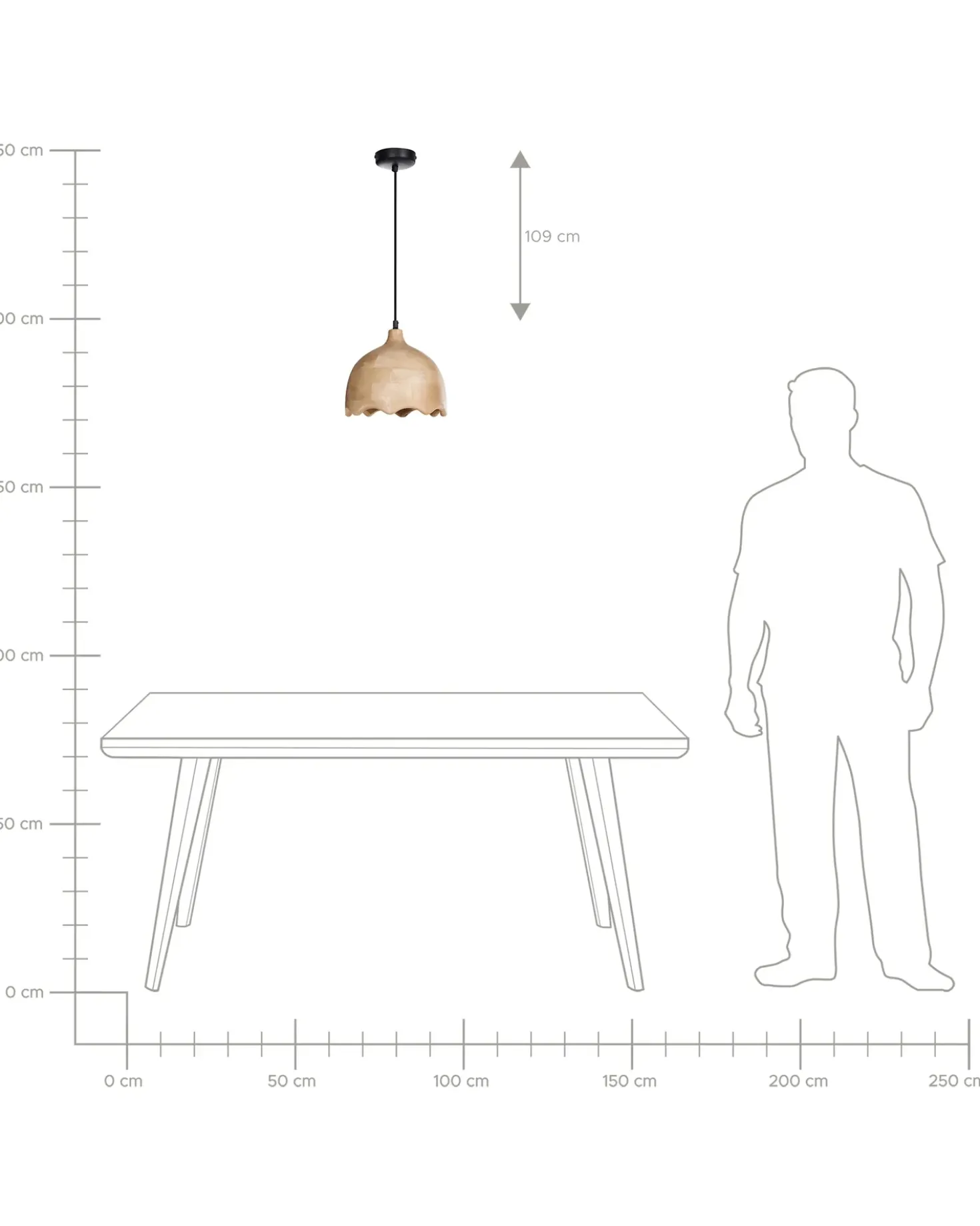 Lampadario GOMATI Legno di mango Marrone chiaro