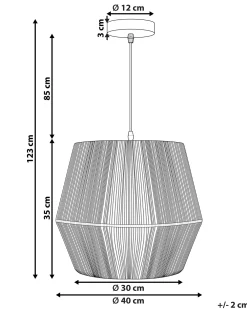 Lampadario GWERU Corda di carta Nero
