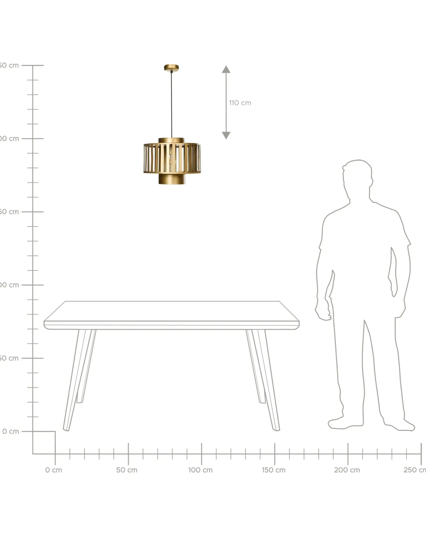 Lampadario HUGLI Metallo Ottone