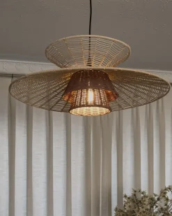 Lampadario KABOMPO Rattan Marrone