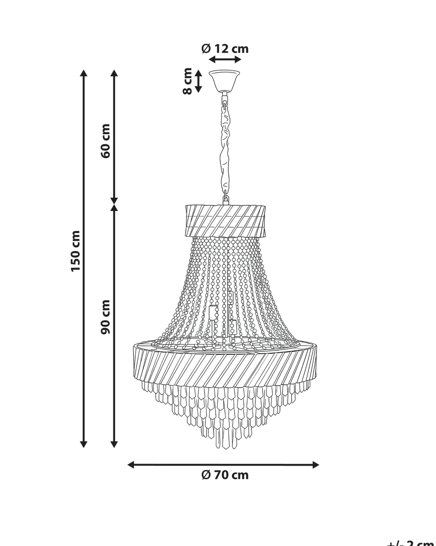 Lampadario KARSA Cristallo Oro