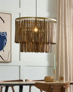 Lampadario KAVERI Legno di mango Marrone