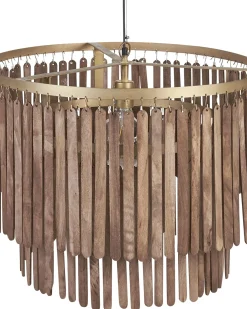 Lampadario KAVERI Legno di mango Marrone