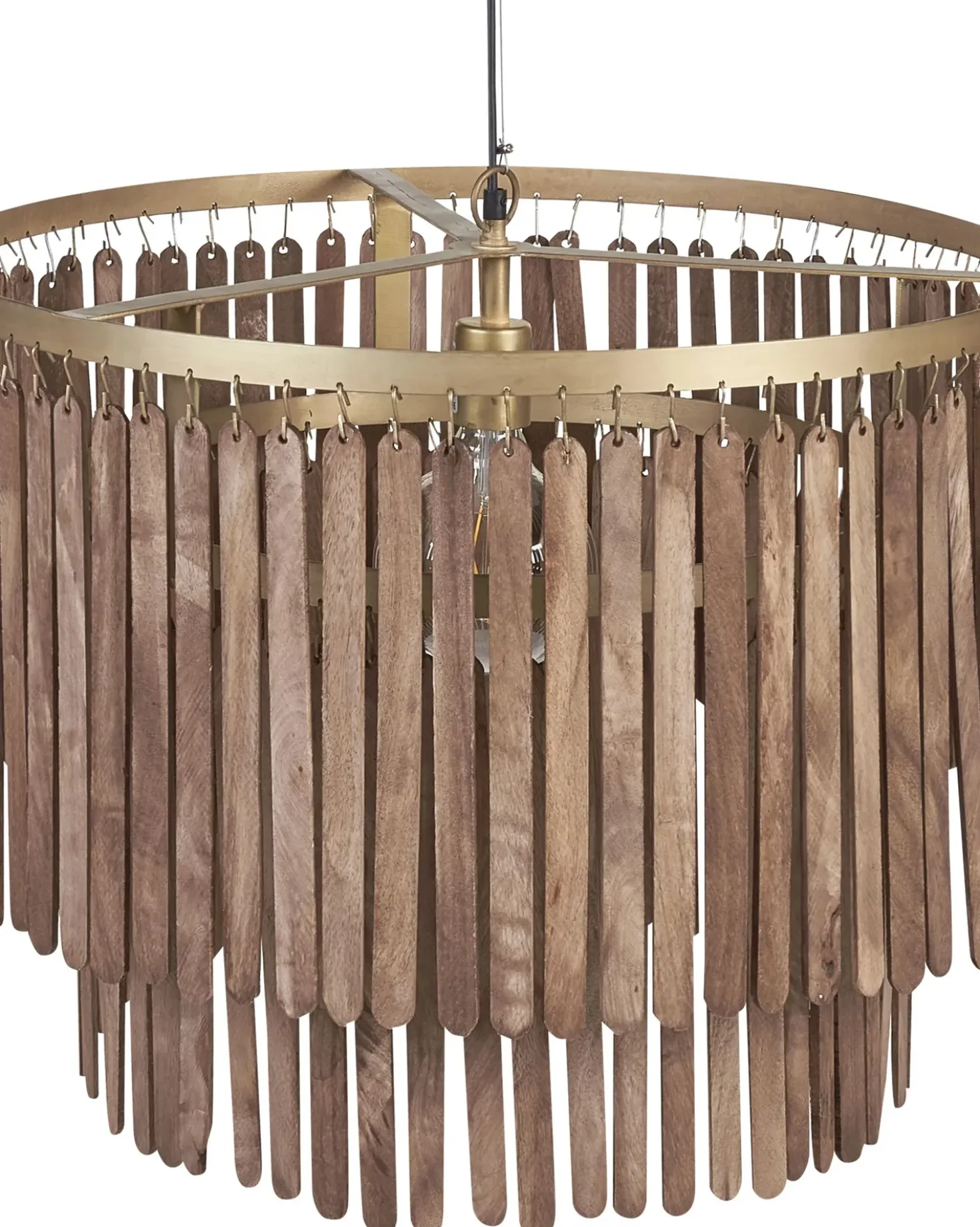 Lampadario KAVERI Legno di mango Marrone