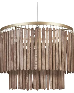 Lampadario KAVERI Legno di mango Marrone