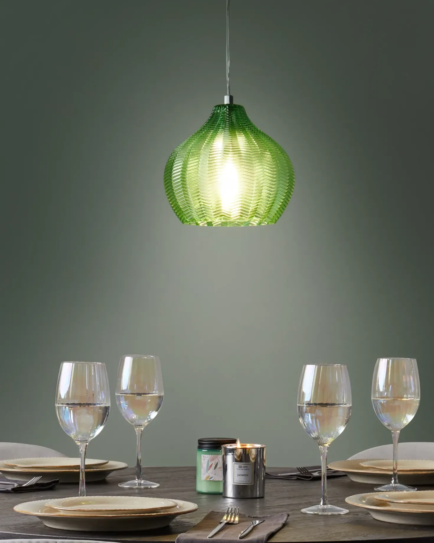 Lampadario KEILA Vetro Verde