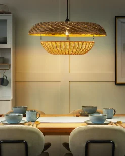 Lampadario KIDEPO Corda di carta Marrone