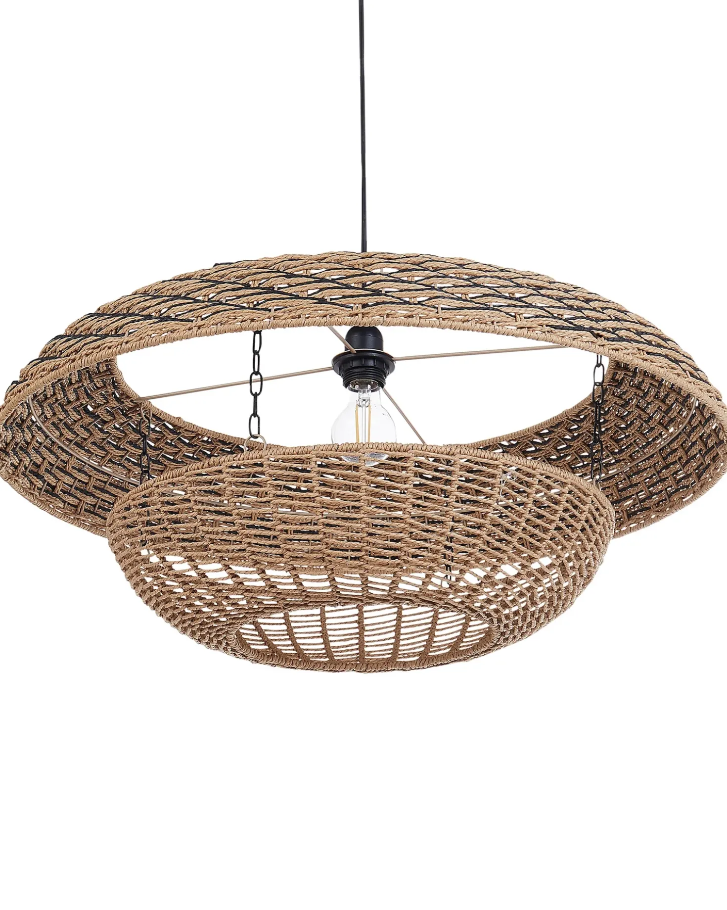 Lampadario KIDEPO Corda di carta Marrone
