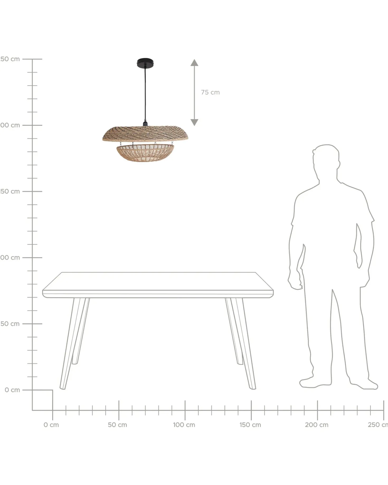 Lampadario KIDEPO Corda di carta Marrone