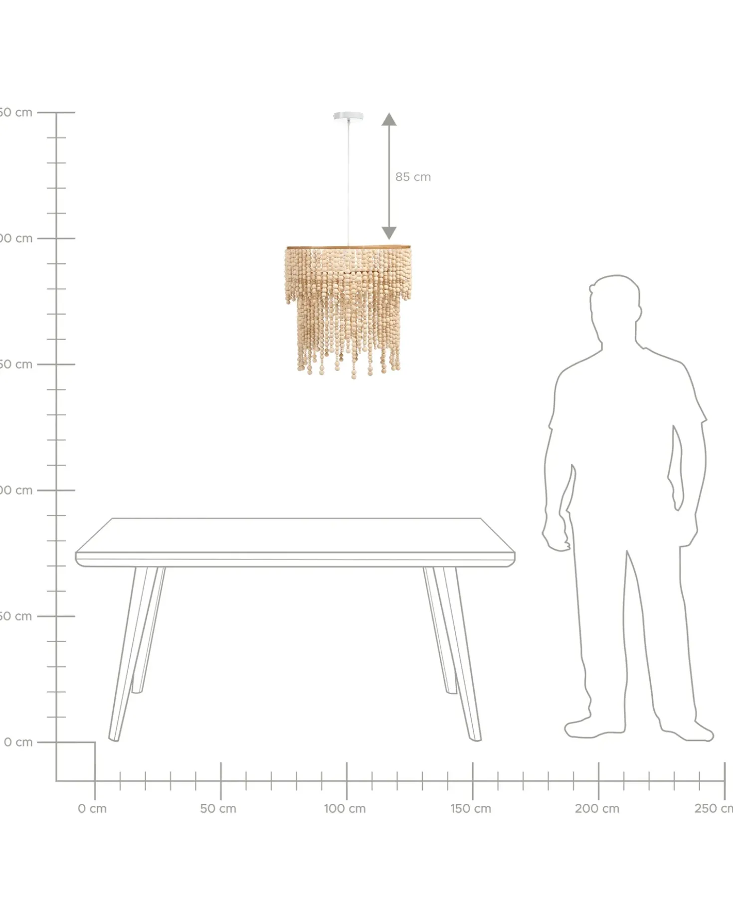 Lampadario KIRINDI Legno Marrone chiaro