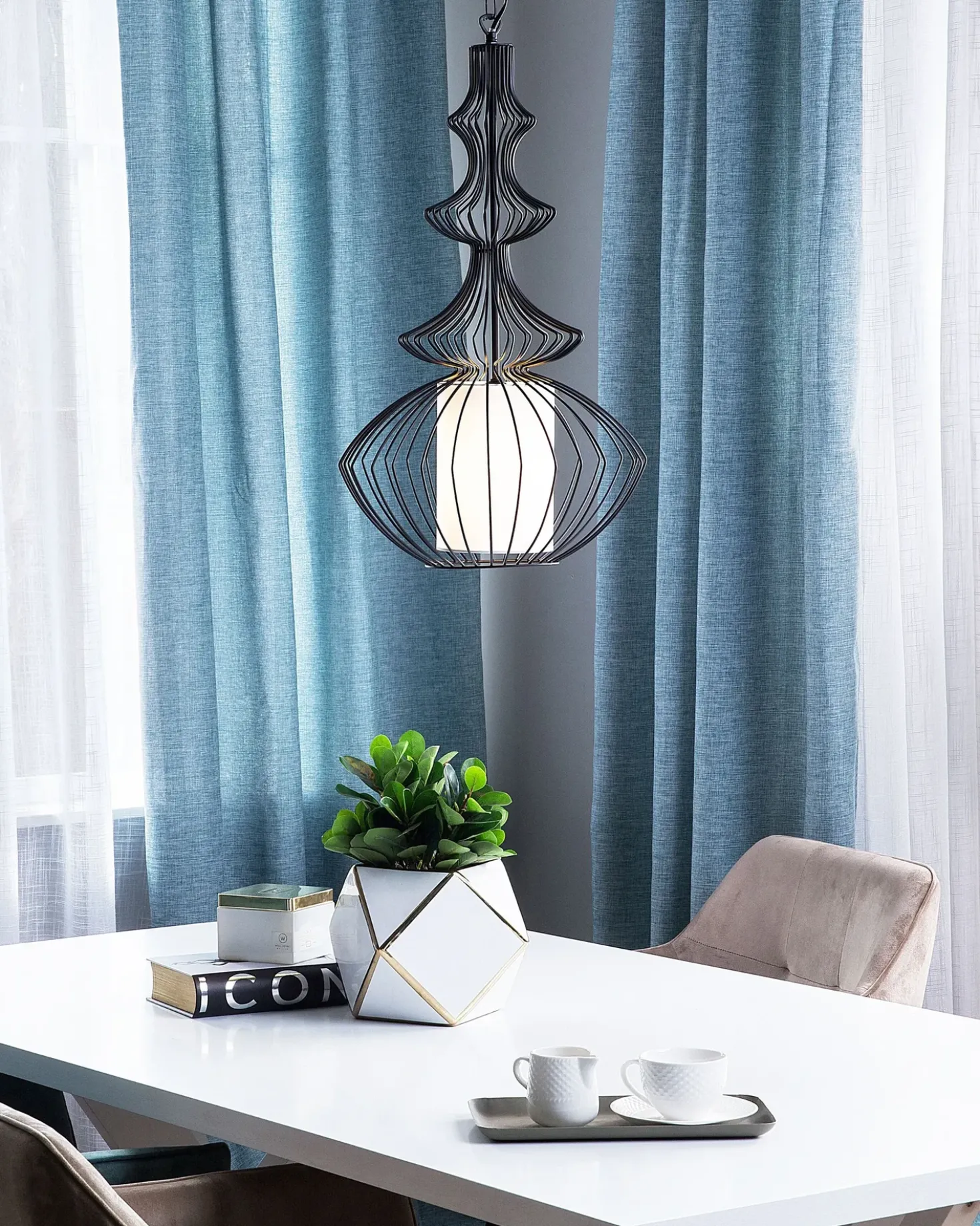 Lampadario KOLVA Metallo Nero