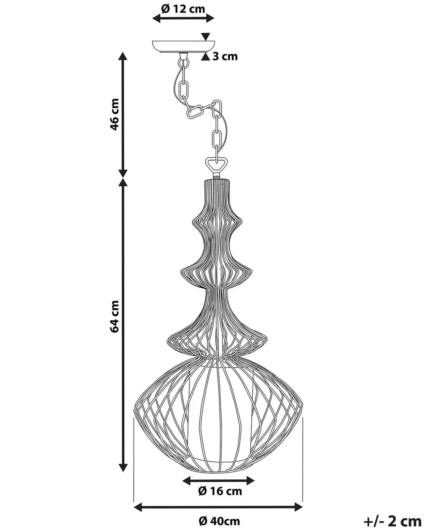 Lampadario KOLVA Metallo Nero