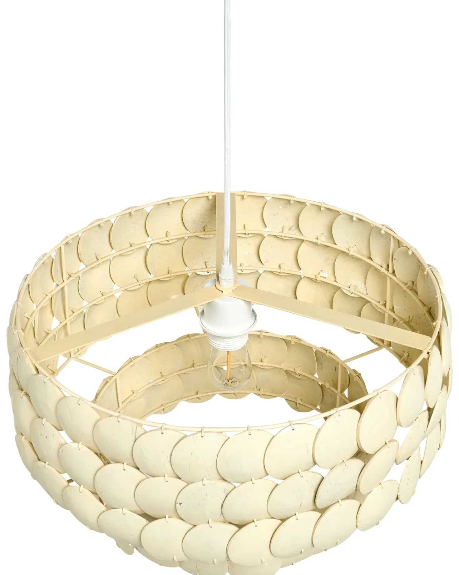 Lampadario KOTMALE Guscio di cocco Beige chiaro